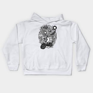 Rhino Drum Illustration Kids Hoodie